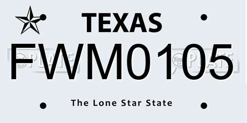 FWM0105 Texas License Plate