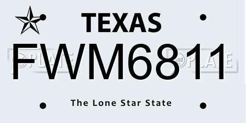 FWM6811 Texas License Plate
