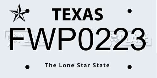FWP0223 Texas License Plate