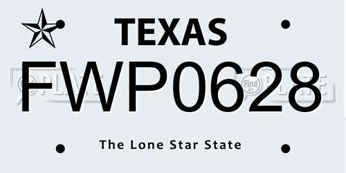 FWP0628 Texas License Plate