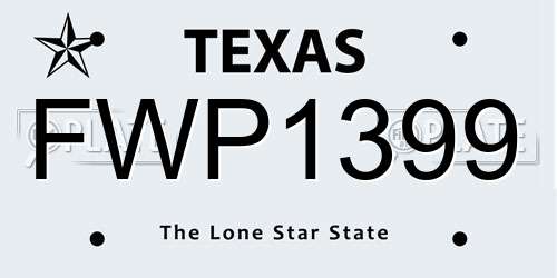 FWP1399 Texas License Plate
