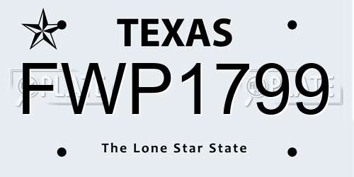 FWP1799 Texas License Plate