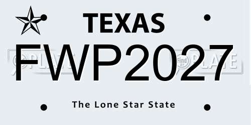 FWP2027 Texas License Plate