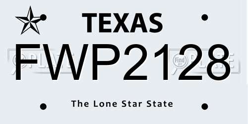 FWP2128 Texas License Plate