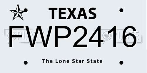 FWP2416 Texas License Plate