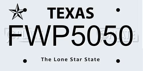 FWP5050 Texas License Plate