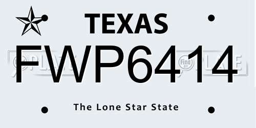 FWP6414 Texas License Plate