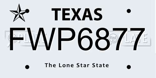 FWP6877 Texas License Plate