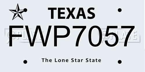 FWP7057 Texas License Plate