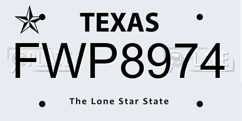 FWP8974 Texas License Plate