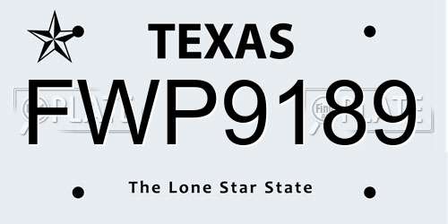 FWP9189 Texas License Plate