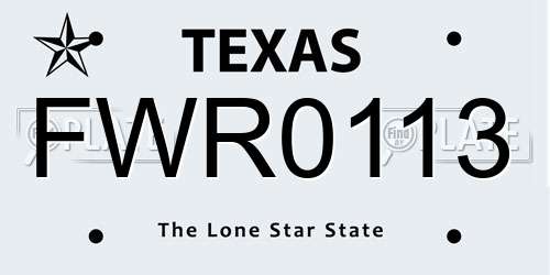 FWR0113 Texas License Plate