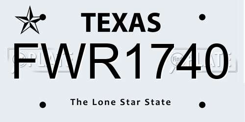 FWR1740 Texas License Plate