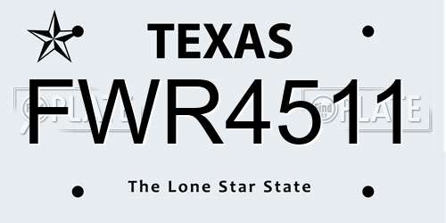 FWR4511 Texas License Plate