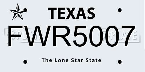 FWR5007 Texas License Plate