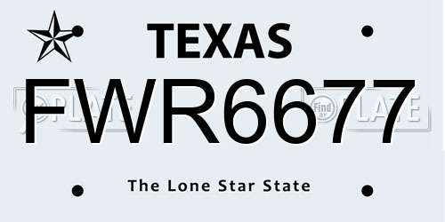 FWR6677 Texas License Plate