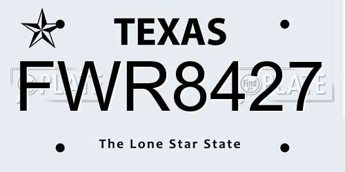 FWR8427 Texas License Plate