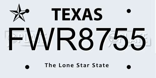 FWR8755 Texas License Plate