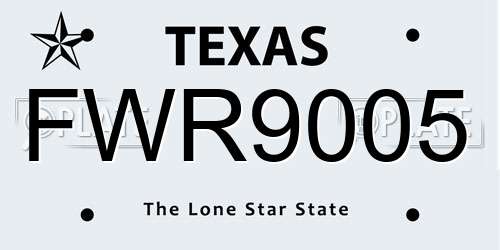 FWR9005 Texas License Plate