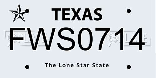 FWS0714 Texas License Plate