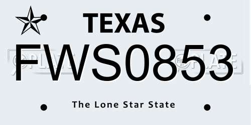 FWS0853 Texas License Plate