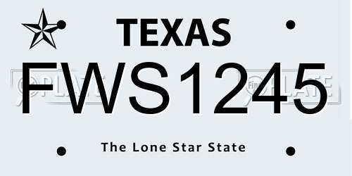 FWS1245 Texas License Plate
