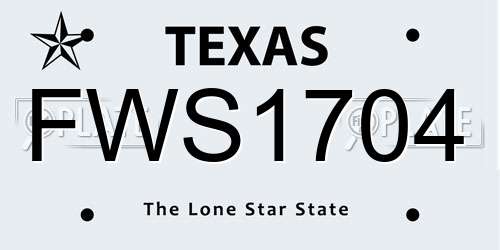 FWS1704 Texas License Plate