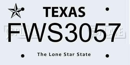 FWS3057 Texas License Plate