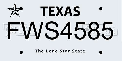 FWS4585 Texas License Plate