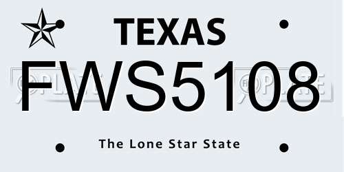 FWS5108 Texas License Plate