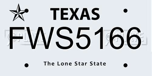FWS5166 Texas License Plate