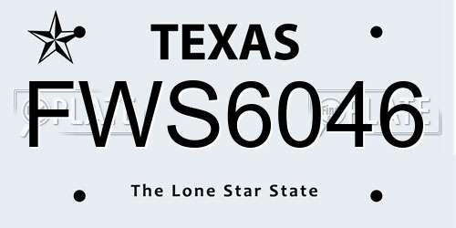 FWS6046 Texas License Plate