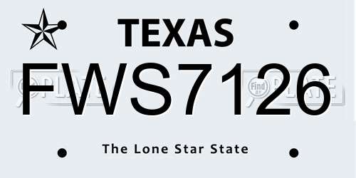 FWS7126 Texas License Plate