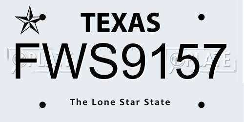 FWS9157 Texas License Plate
