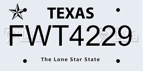 FWT4229 Texas License Plate