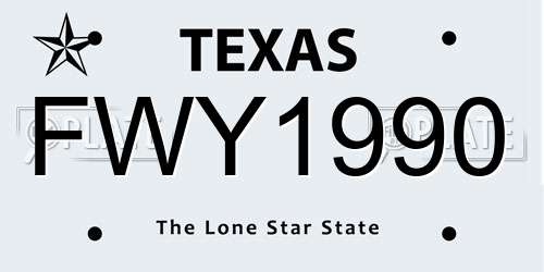 FWY1990 Texas License Plate