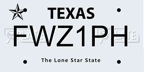 FWZ1PH Texas License Plate
