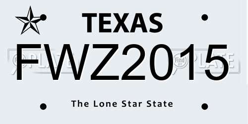 FWZ2015 Texas License Plate