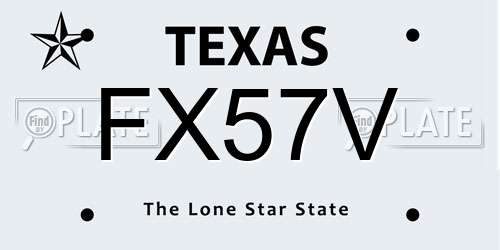 FX57V Texas License Plate
