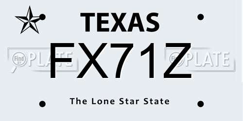 FX71Z Texas License Plate