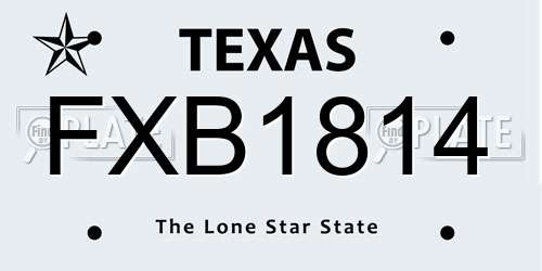FXB1814 Texas License Plate