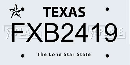 FXB2419 Texas License Plate