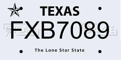 FXB7089 Texas License Plate