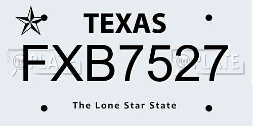 FXB7527 Texas License Plate