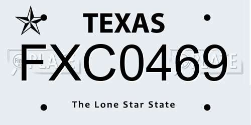 FXC0469 Texas License Plate