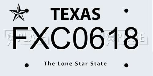 FXC0618 Texas License Plate