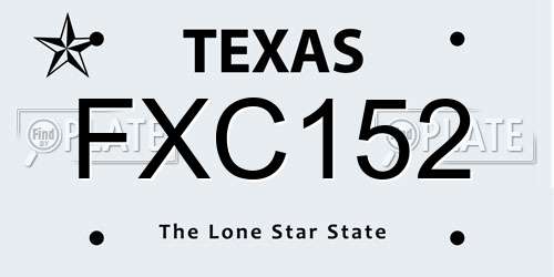 FXC152 Texas License Plate