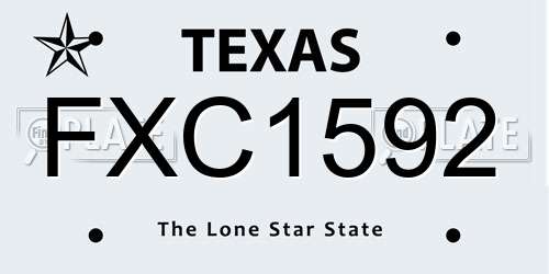 FXC1592 Texas License Plate