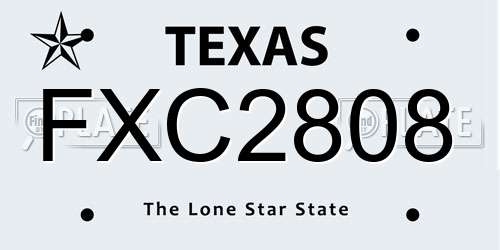 FXC2808 Texas License Plate