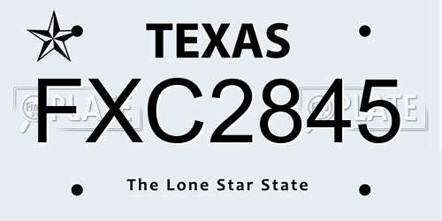 FXC2845 Texas License Plate